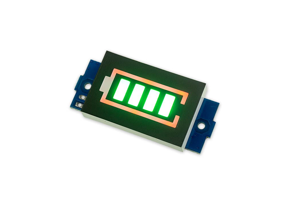 12V Batterie-Ladeanzeige mit Display - Grün leuchtend